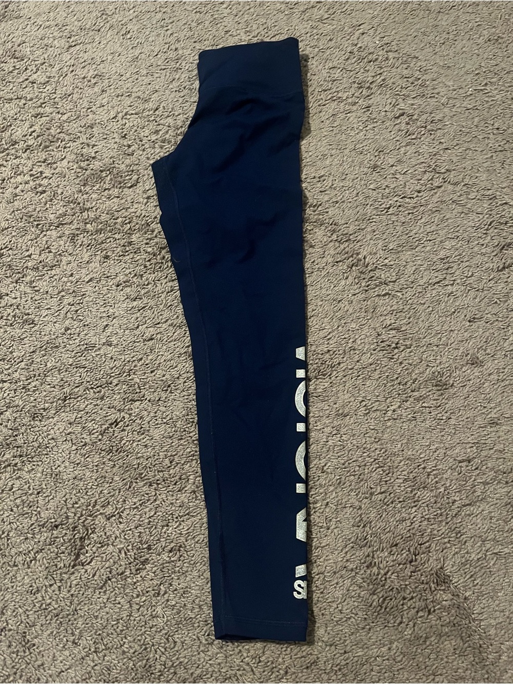 Victoria's Secret Navy Kids Leggings with Side Logo Print